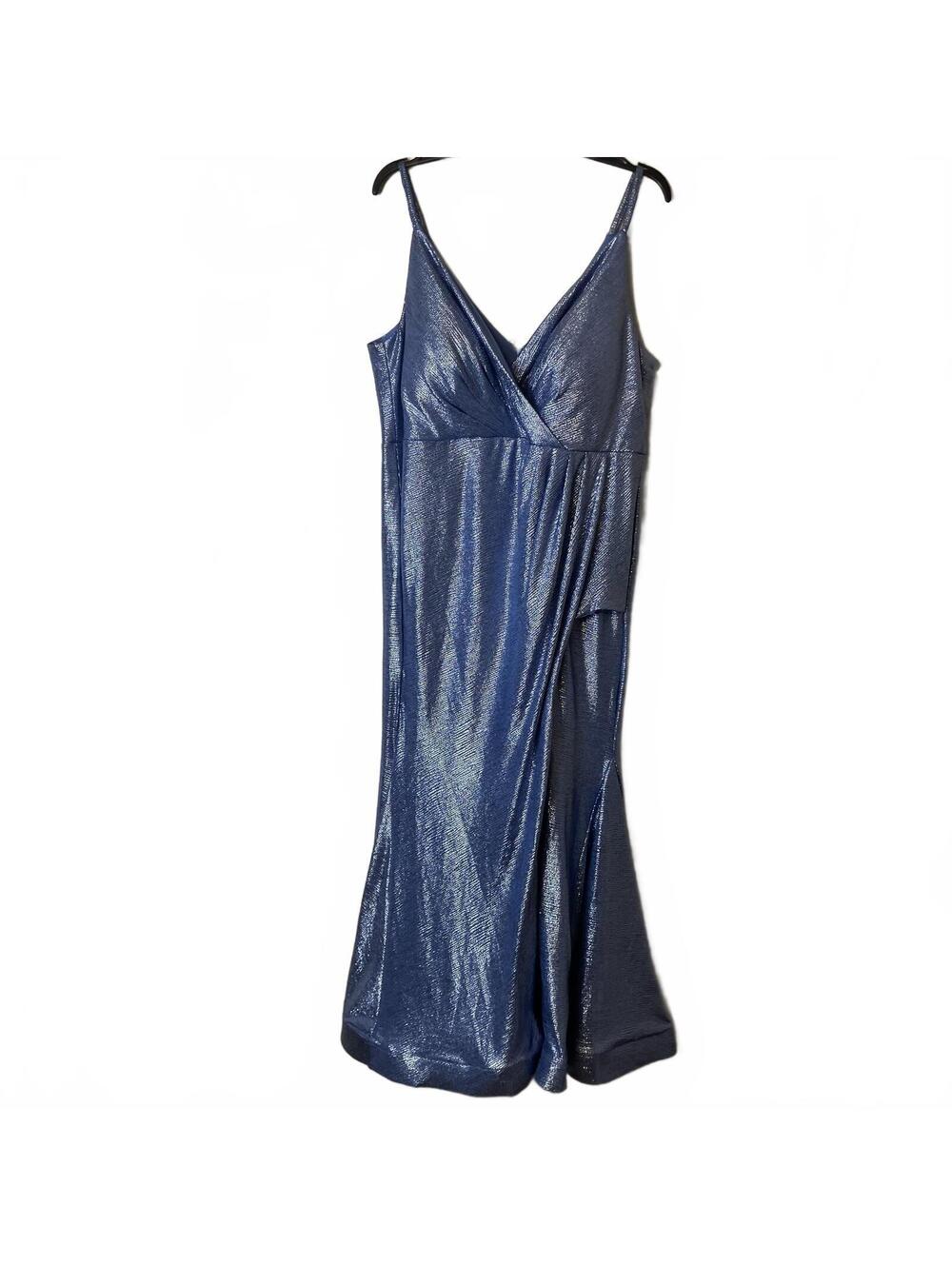 NW Nightway Blue Metallic Elegant Sleeveless Glam Formal Dress Size 16-New